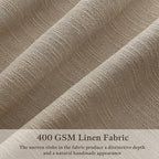 Pinch Pleated Semi Sheer Camel Tan Linen Curtains 96 Inches Long 2 Panels | - Image 2