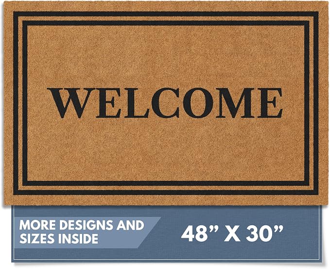 Barnyard Designs Natural Coco Coir Non-Slip Doormat | Heavy-Duty Welcome Mat by BarnyardDesigns