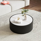 SSLine Round Drum Coffee Table Set of 2 Modern Sintered Stone Top Nesting - Image 9