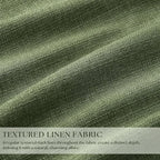 105 Inch Olive Green Linen Pinch Pleated Blackout Curtains - Image 3
