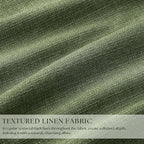 96 Inch Olive Green Linen Pinch Pleated Blackout Curtains - Image 3