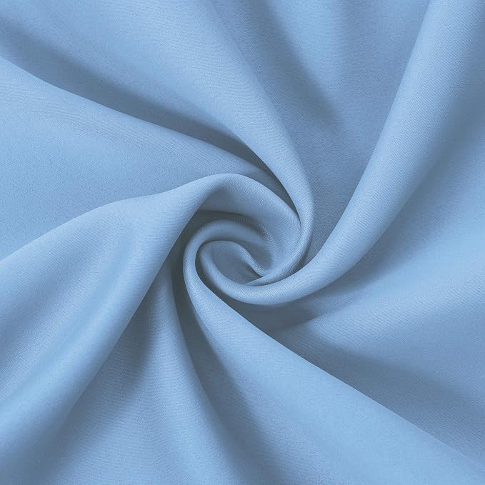 Blackout Curtains 66 x 84 inch/Sky Blue Curtains Set of 2 Panels/Thermal - Image 5