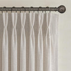 Greyish Brown Thick Linen 104 Inch High Ceiling Curtains - Image 2