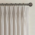 Memory Shaped Pinch Pleated Taupe Linen Semi Sheer Small Curtains 63 Inches by PleatedDrapes