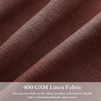 Short Linen Pleated Reddish Brown Semi Sheer Curtains 45 Inch Long 2 Panels | - Image 2