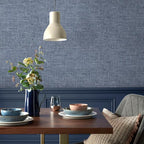 Grasscloth Peel and Stick Wallpaper Denim Blue Contact Paper 15.7inch x - Image 9