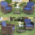 YITAHOME Outdoor Swivel Chair 3 Pieces, Wicker Patio Furniture, Porch Furniture - Image 9