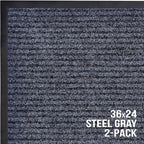 Front Door Mat, Indoor Outdoor Welcome Entryway Doormat, 36x24 Steel Gray | - Image 7