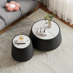Modern Marble Nesting Coffee Table Set of 2, 26.77" Cup Shaped Coffee and End - Image 3