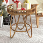 FINECASA Rattan Side Table - Image 8