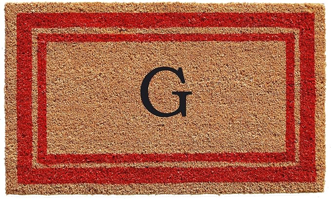 Calloway Mills 153032436G Red Border 24" x 36" Monogram Doormat by Callowaymills