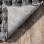 nuLOOM Jeni Dark Grey Checkered Washable Area Rug, Dark Grey - Image 4