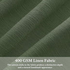 Green Pinch Pleated Linen Light Filter Memory Shape Curtains 90 Inch Long | - Image 3